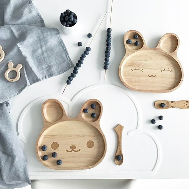 Cute Wooden Baby Plate