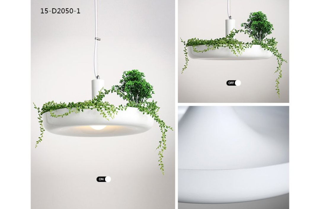 2 in 1 Pendant Lighting with Flower Pot