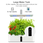 Hydroponics Growing System Automatic Timing Indoor Garden Kit 9 Pods Height Adjustable 15W LED Grow Lights 2L Water Tank