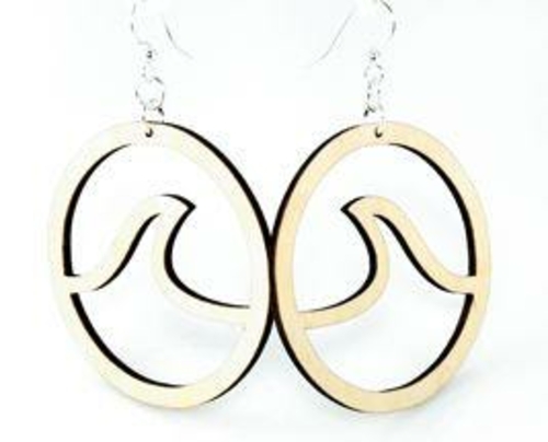 Wave in Circle Earrings